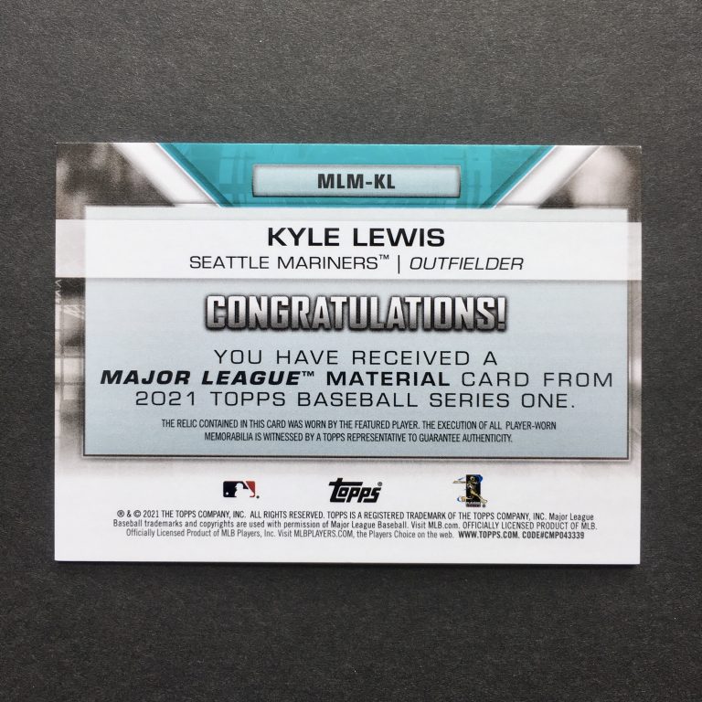 Kyle Lewis Jersey Card