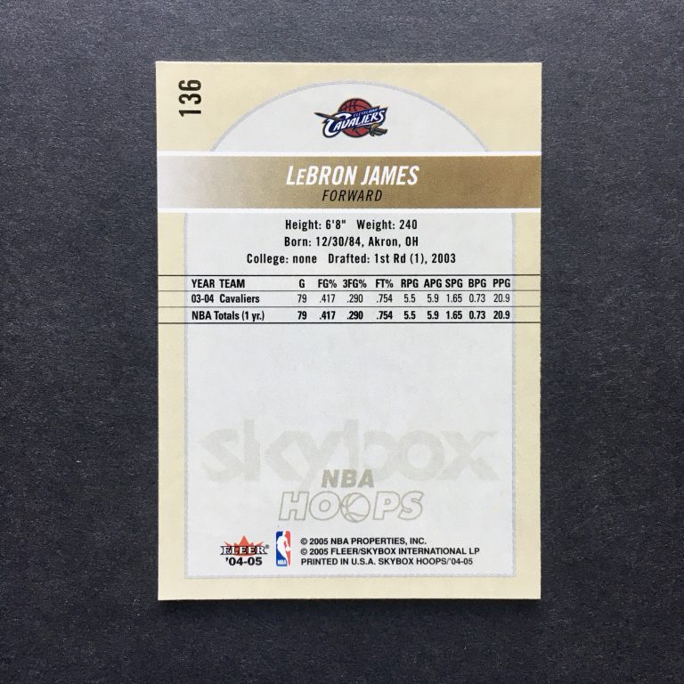LeBron James 2004-05 Hoops Card