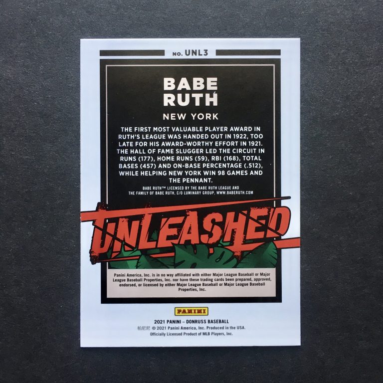 Babe Ruth Unleashed Insert Card