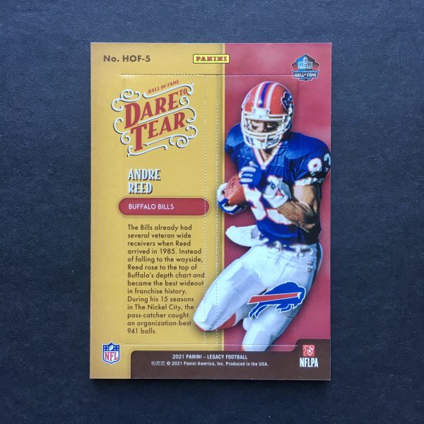 Andre Reed 2021 Legacy Dare to Tear Case Hit Insert