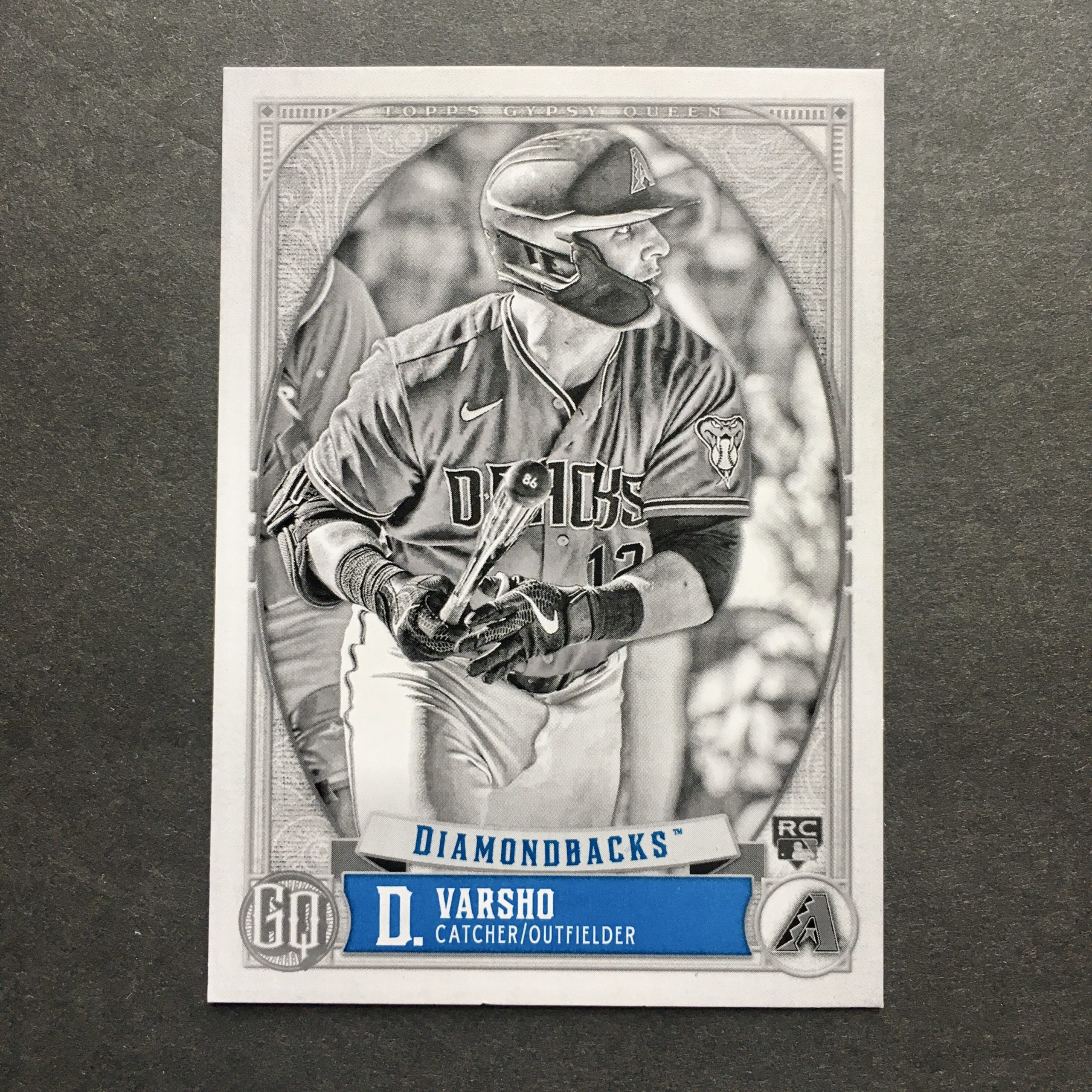 Daulton Varsho Gypsy Queen Black and White Rookie /50