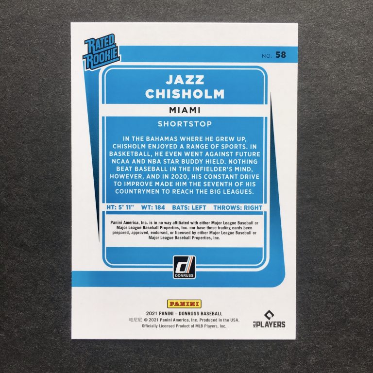 Jazz Chisholm 2021 Donruss Red Holo Rated Rookie