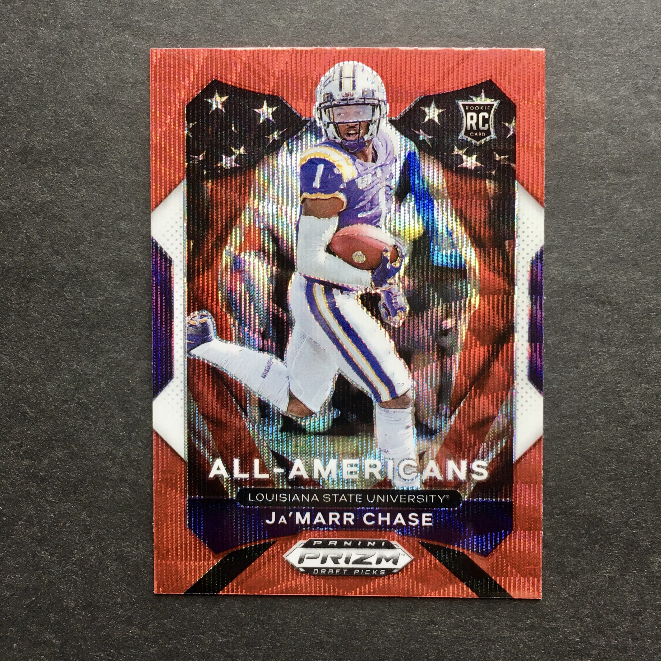Ja'Marr Chase 2021 Prizm DP All-Americans Red Wave Rookie