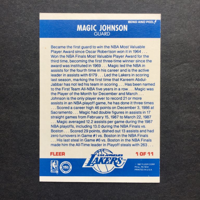 Earvin Magic Johnson 1987-88 Fleer Sticker