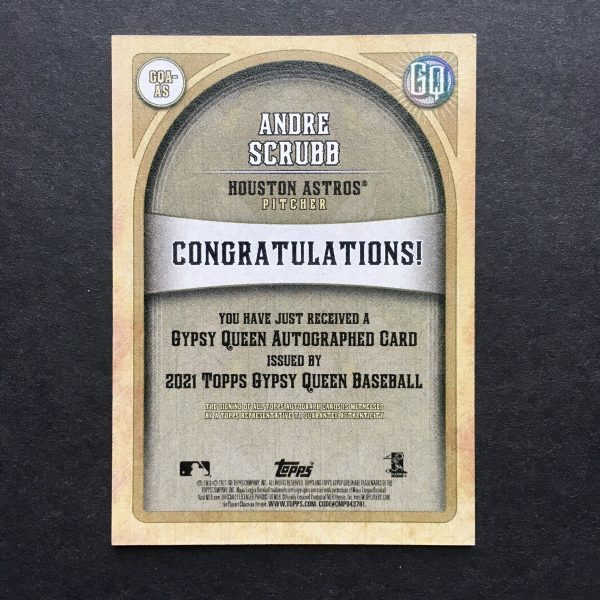 Andre Scrubb Gypsy Queen Auto Font Swap Rookie