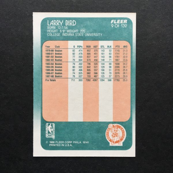 Larry Bird 1988-89 Fleer Card