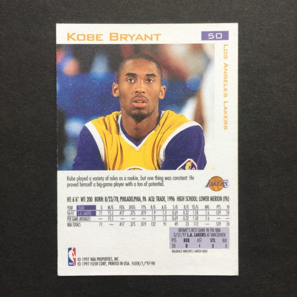 Kobe Bryant 1997-98 Fleer Card
