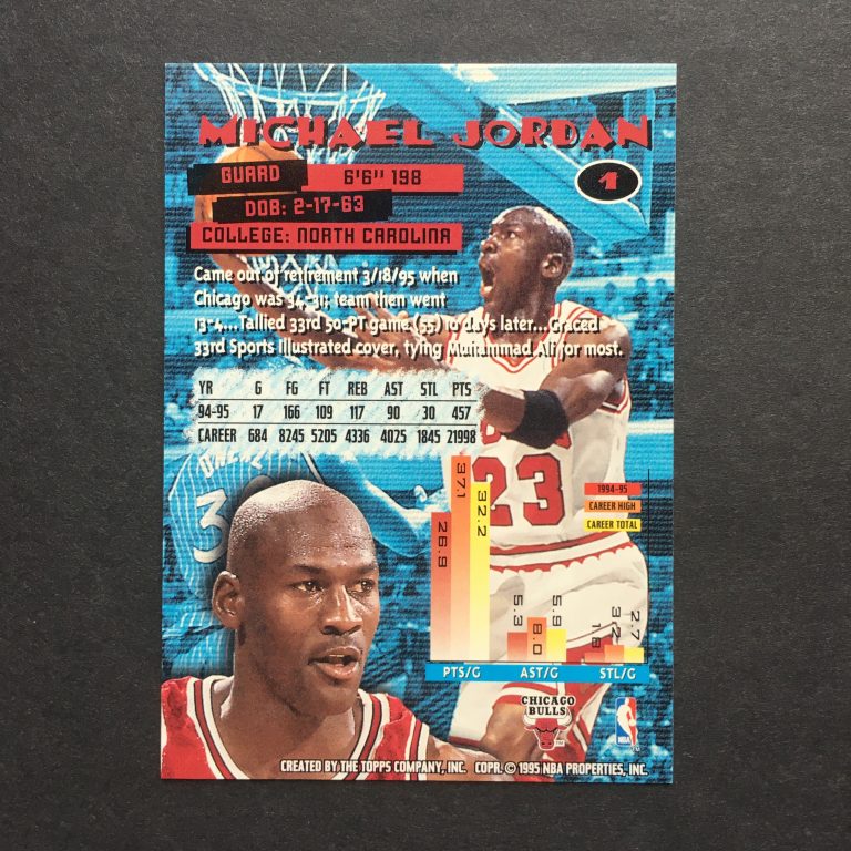 Michael Jordan 1995-96 Stadium Club Card