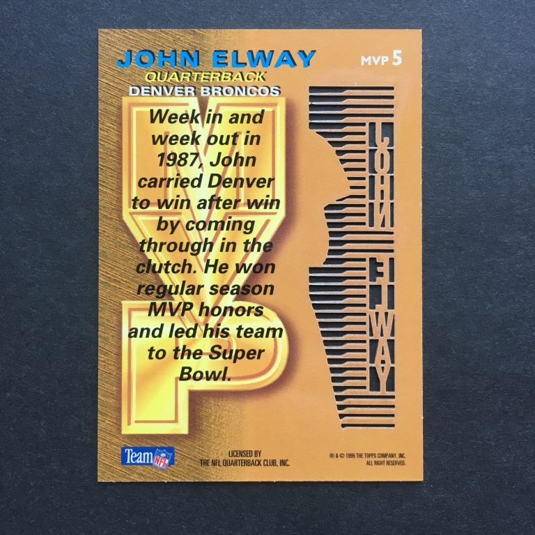 John Elway 1995 Stadium Club MVP Insert