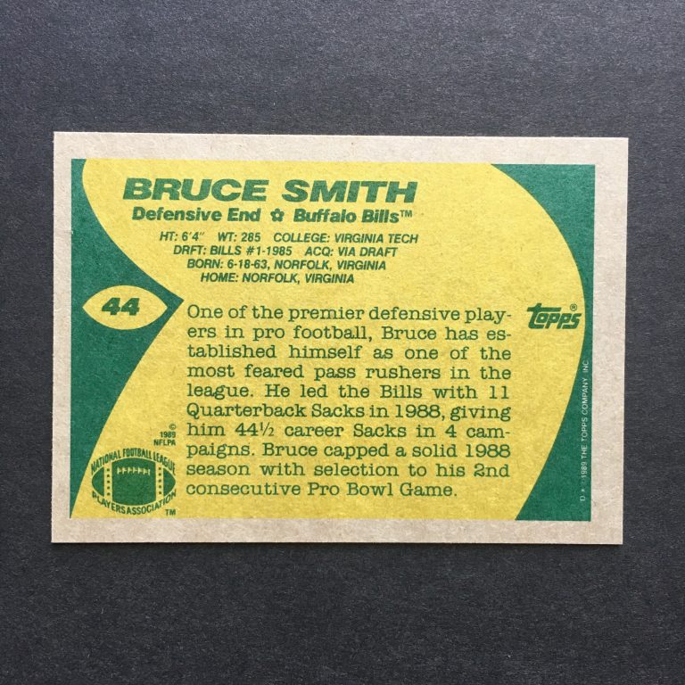 Bruce Smith 1989 Topps Card