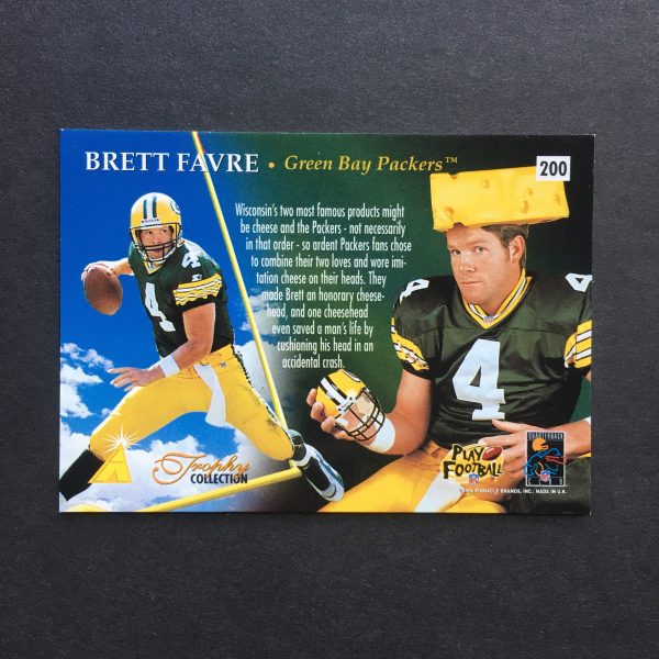Brett Favre 1996 Pinnacle Trophy Collection Packer Backer Foil