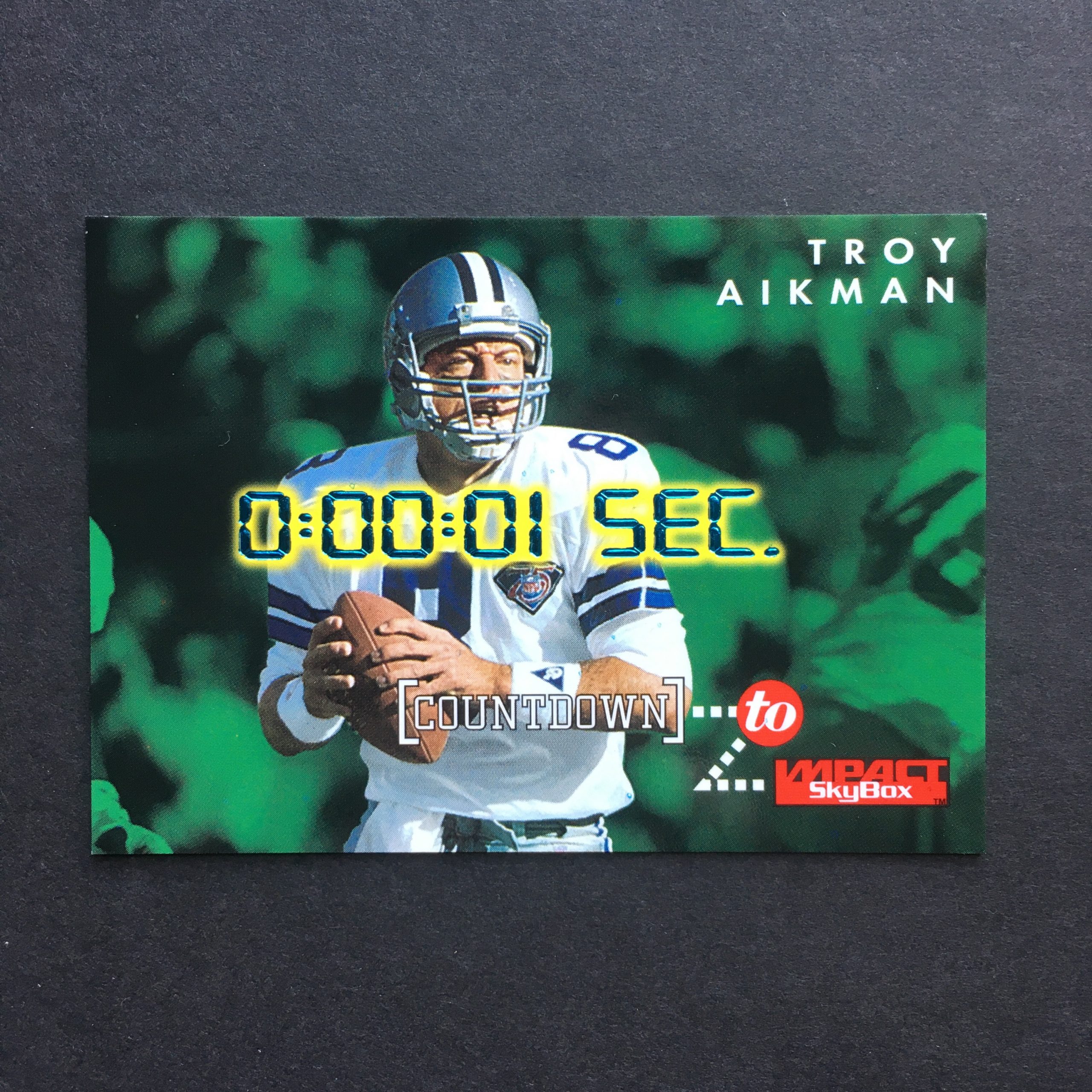 Troy Aikman 1995 SkyBox Impact Countdown to Impact Insert