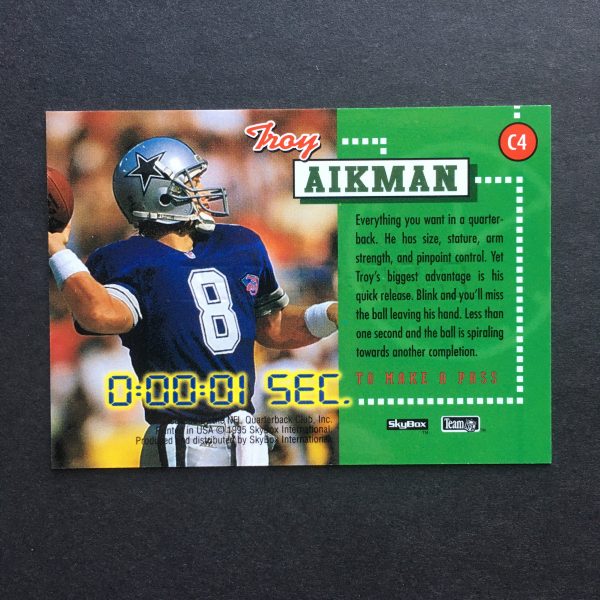 Troy Aikman 1995 SkyBox Impact Countdown to Impact Insert