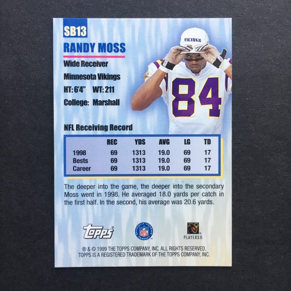 Randy Moss 1999 Topps Season's Best Insert
