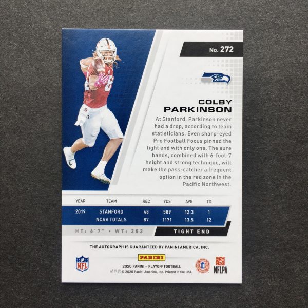 Colby Parkinson 2020 Playoff Red Zone Auto Rookie