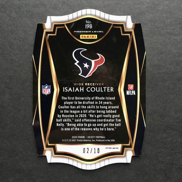 Isaiah Coulter Select Gold Prizm Die Cut Rookie /10
