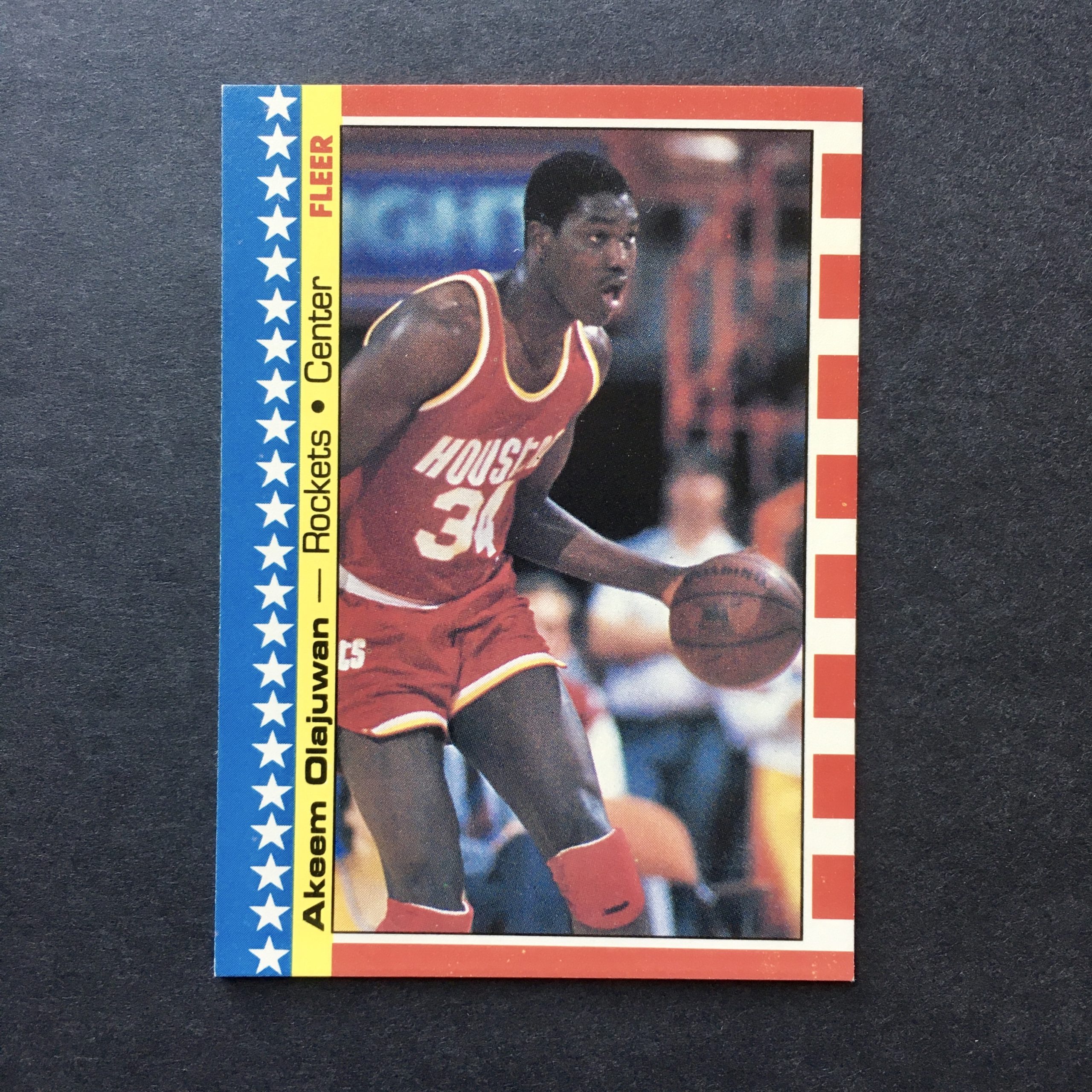 Hakeem Olajuwon 1987-88 Fleer Sticker Card