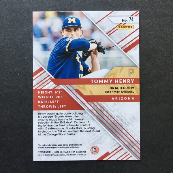 Tommy Henry 2019 Elite Extra Edition Pink
