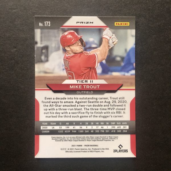 Mike Trout 2021 Prizm Red White Blue Parallel