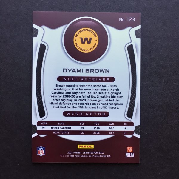 Dyami Brown 2021 Certified FOTL Gold Mirror Rookie /15