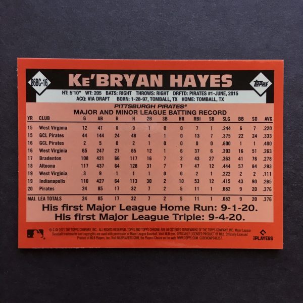 Ke'Bryan Hayes 2021 Topps Chrome 1986 35th Anniversary
