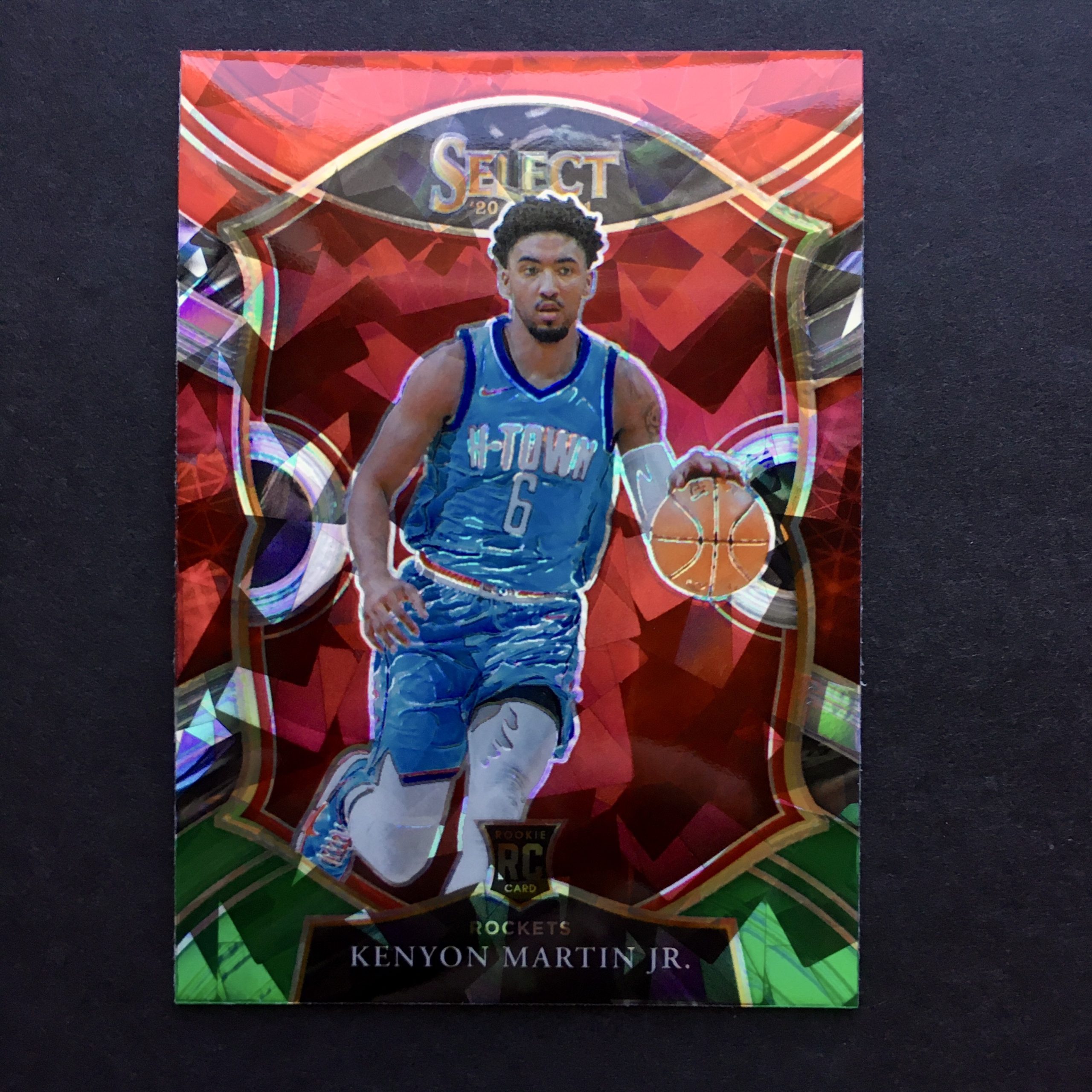 Kenyon Martin Jr 2020-21 Select Concourse Red White Green Cracked Ice RC