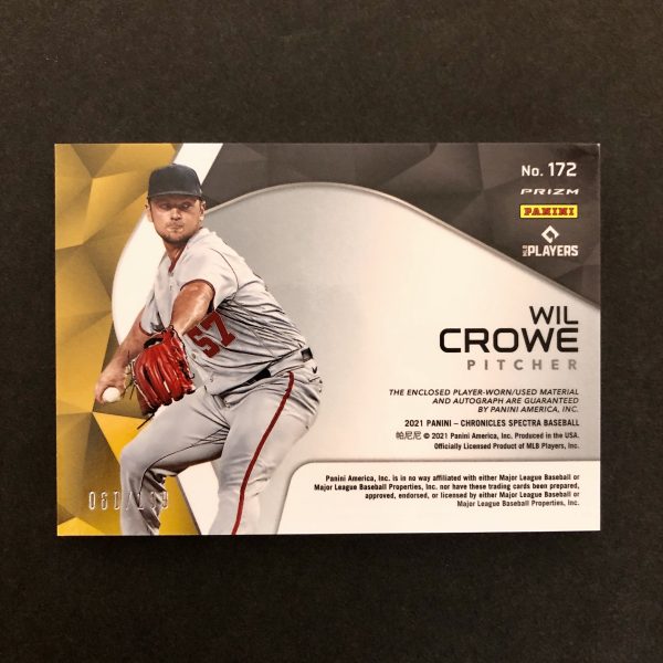 Wil Crowe 2021 Spectra RPA Rookie Patch Auto /199