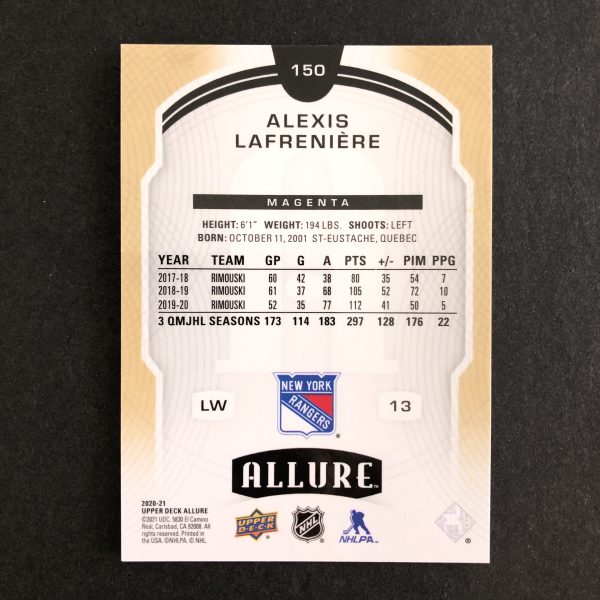 Alexis Lafreniere 2020-21 Upper Deck Allure Magenta Rookie