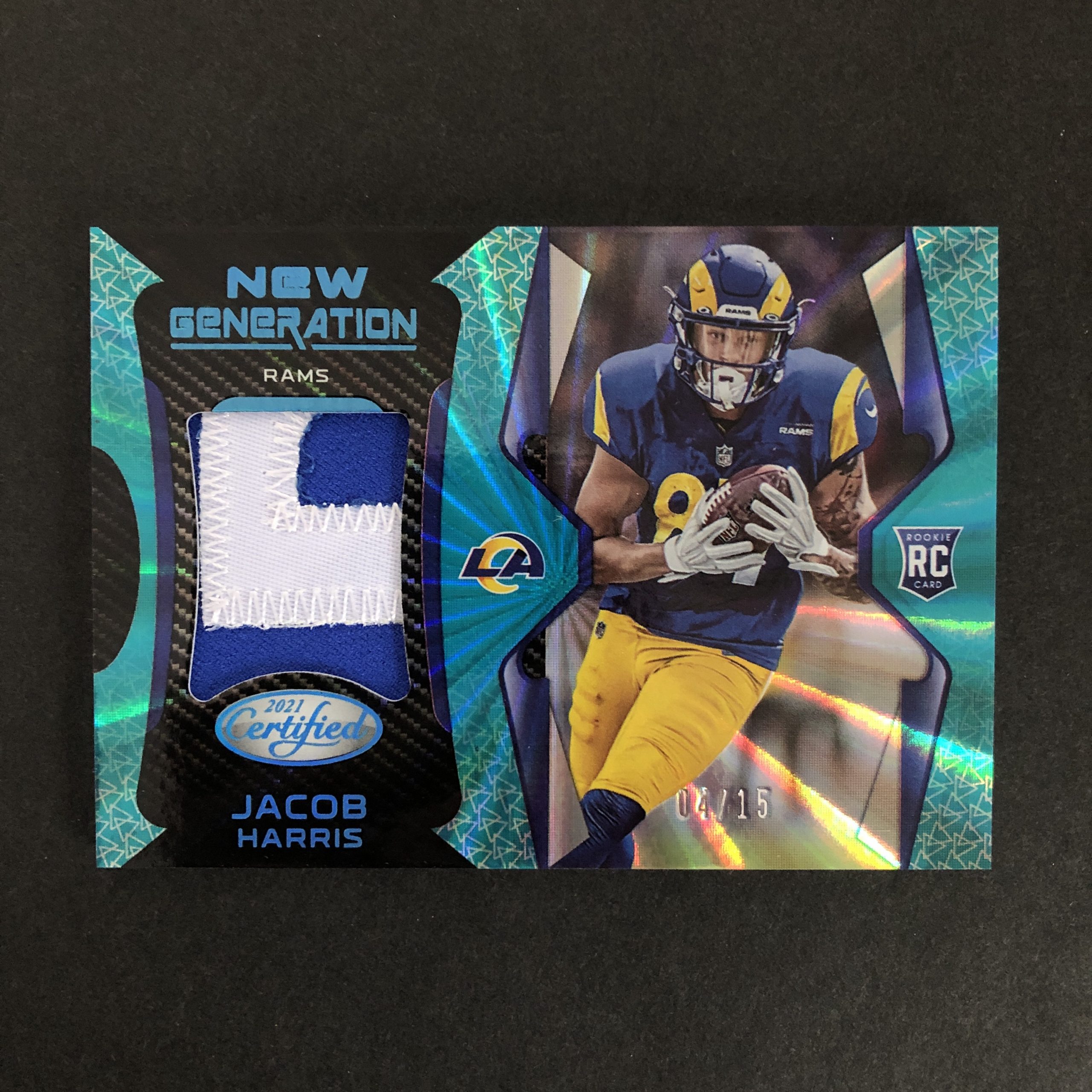 Jacob Harris 2021 Certified New Generation Jersey Patch Rookie /15