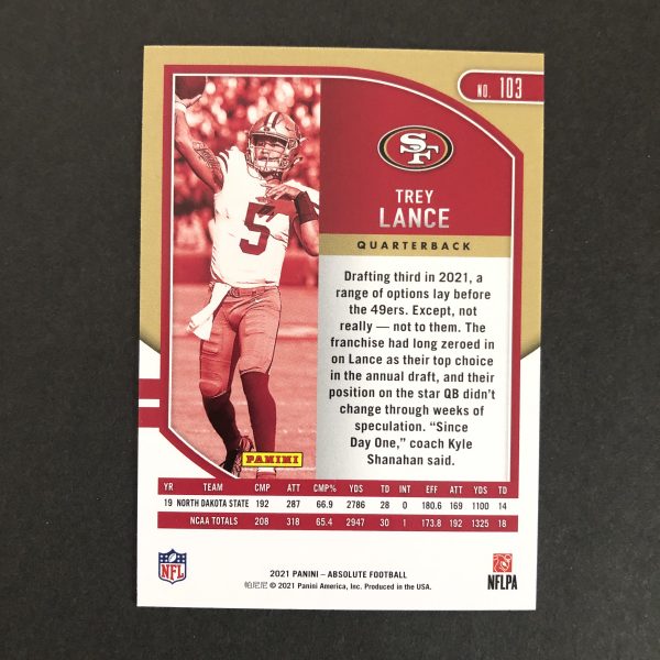 Trey Lance 2021 Absolute Silver Foil Rookie Card