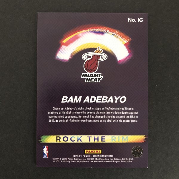 Bam Adebayo 2020-21 Recon Rock the Rim Blue Insert /99