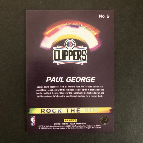 Paul George 2020-21 Recon Rock the Rim Gold /10