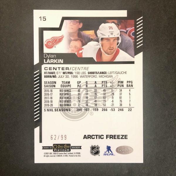 Dylan Larkin 2020-21 O-Pee-Chee Platinum Arctic Freeze /99