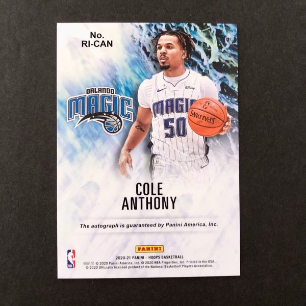 Cole Anthony 2020-21 Hoops Rookie Ink Auto RC