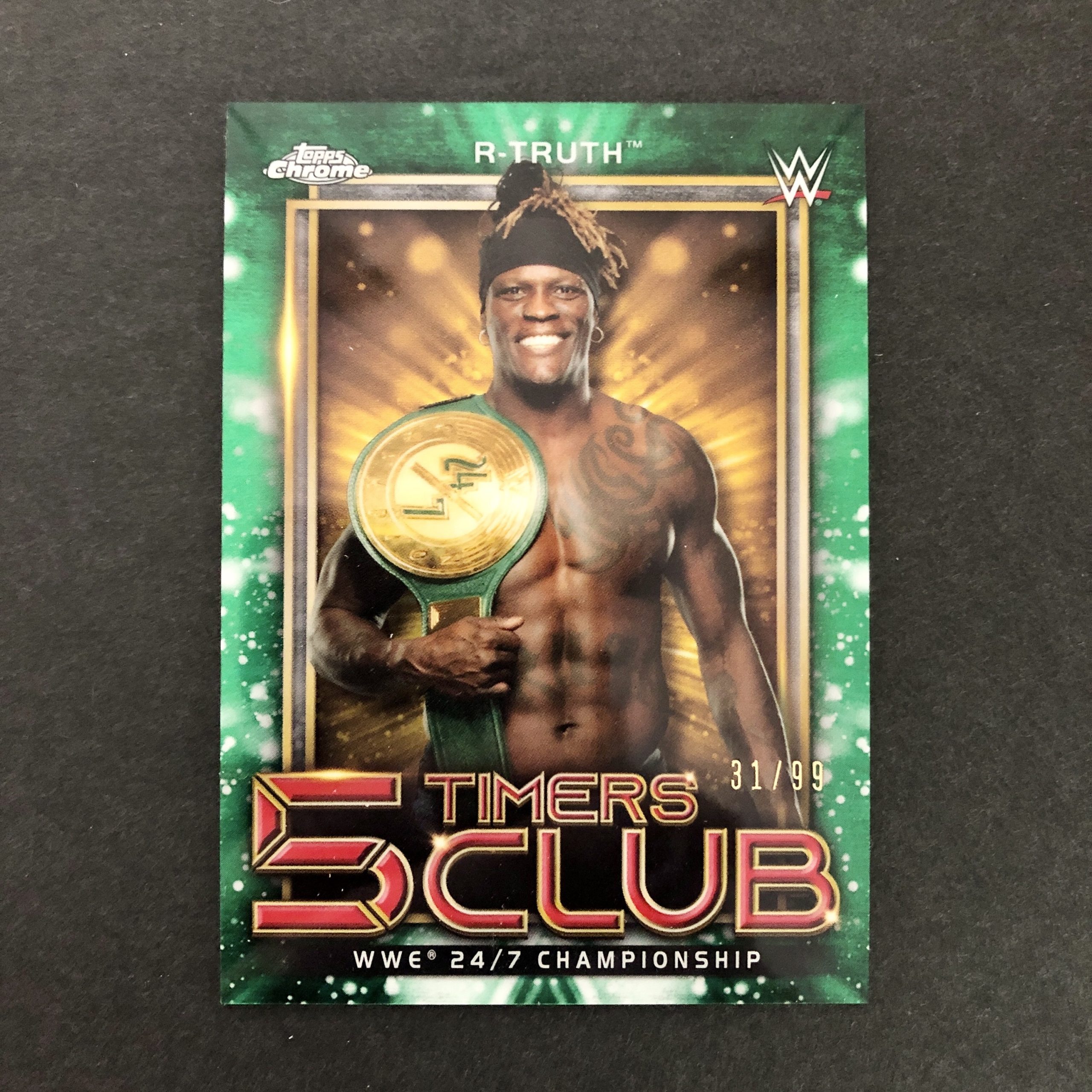 R-Truth 2021 Topps Chrome WWE 5 Timers Club Green /99