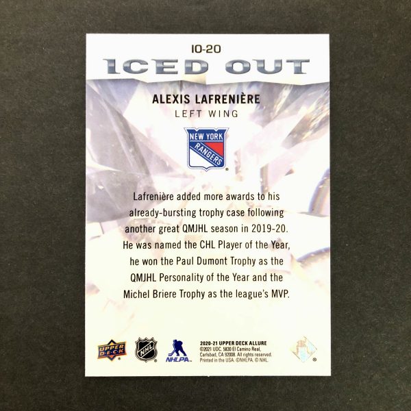 Alexis Lafreniere 2020-21 Upper Deck Allure Iced Out