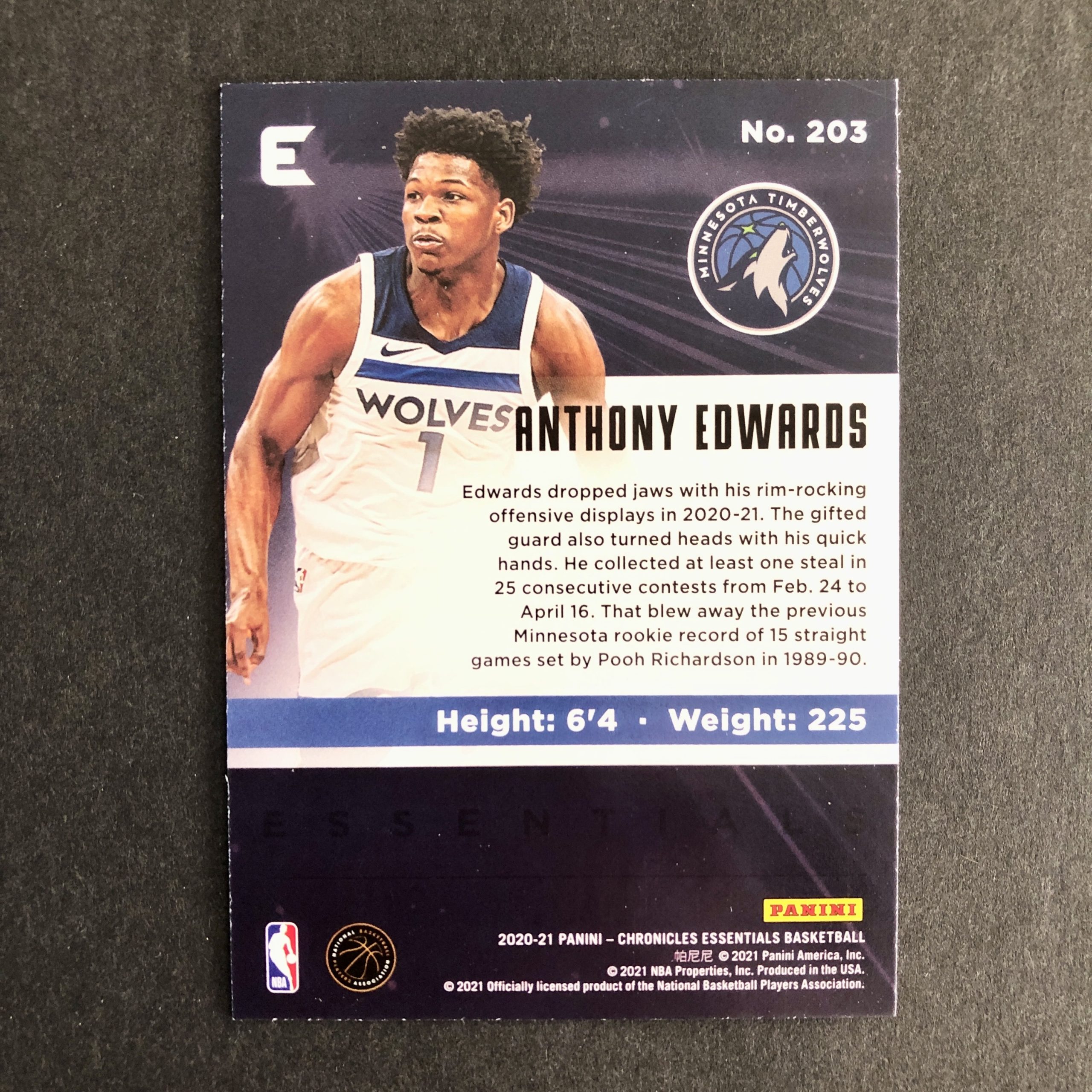 Anthony Edwards 2020-21 Chronicles Essentials Green Foil RC – SLAM ...