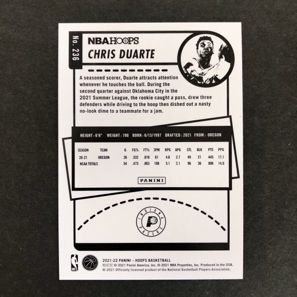 Chris Duarte 2021-22 Hoops Blue RC