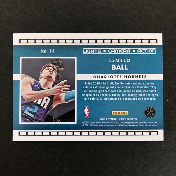 LaMelo Ball 2021-22 Hoops Winter Lights Camera Action Holo Foil