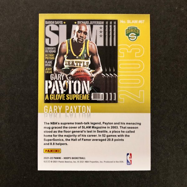 Gary Payton 2021-22 Hoops Slam Gold Foil Holo Insert
