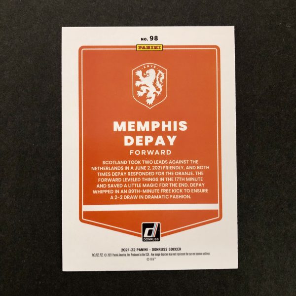 Memphis Depay 2021-22 Donruss Green Laser