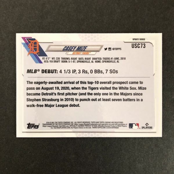 Casey Mize 2021 Topps Chrome Update Pink Wave RC