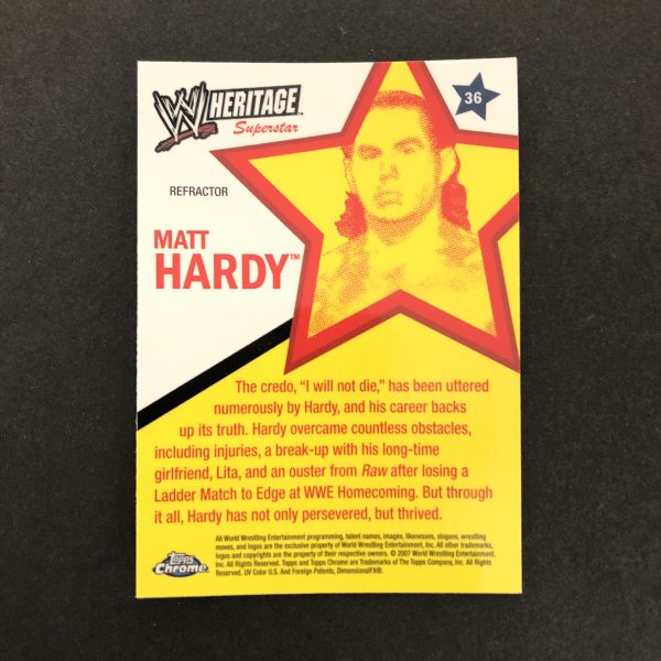 Matt Hardy 2007 WWE Topps Chrome Heritage Refractor