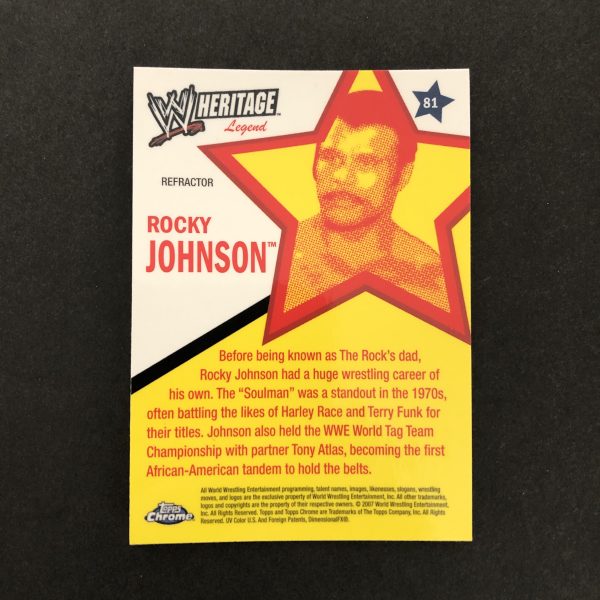 Rocky Johnson 2007 WWE Topps Chrome Heritage Refractor