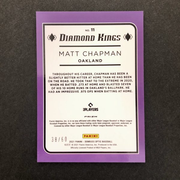 Matt Chapman 2021 Donruss Optic Diamond Kings Red Prizm /60