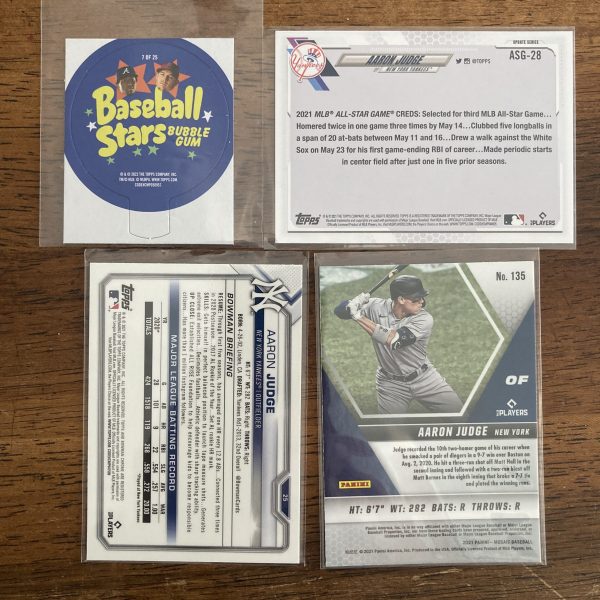 Aaron Judge Lot w/Mini Insert, Pack of 4 Baseball Cards (inv4) - Image 3