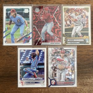 alec bohm lot of baseball cards, rookie - instant collection pack