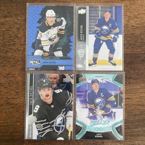 jack eichel lot of four hockey cards - instant collection pack