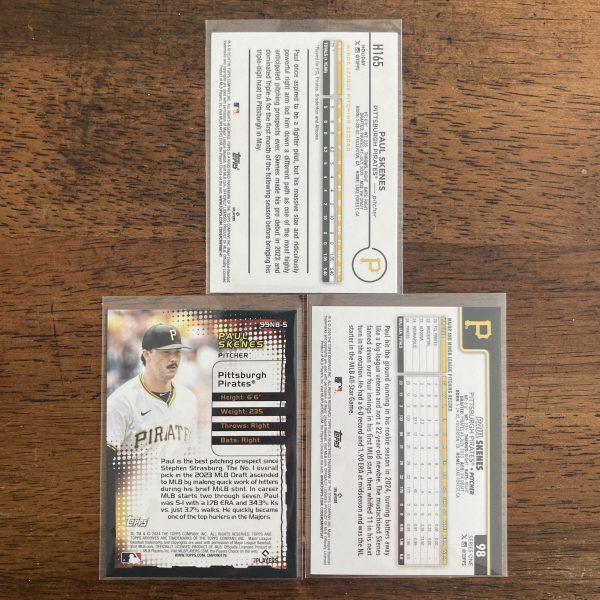 Paul Skenes Lot w/RC & Insert Rookie, Pack of 3 Baseball Cards - Image 3