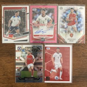 declan rice lot of soccer cards, autograph - instant collection bundle pack